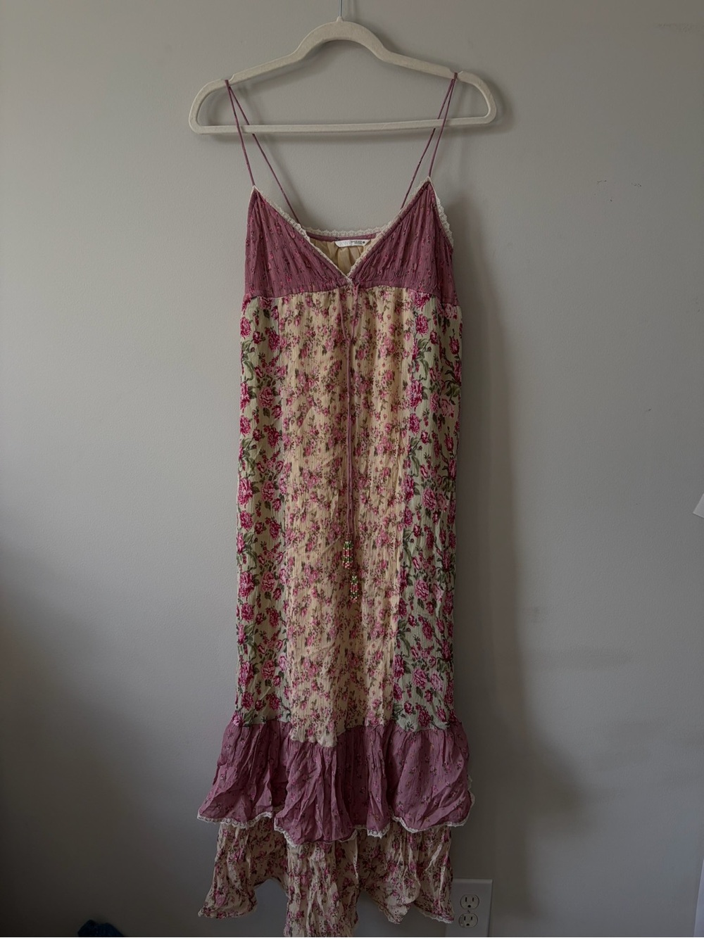 Zara Mauve and Cream Floral Slip Dress